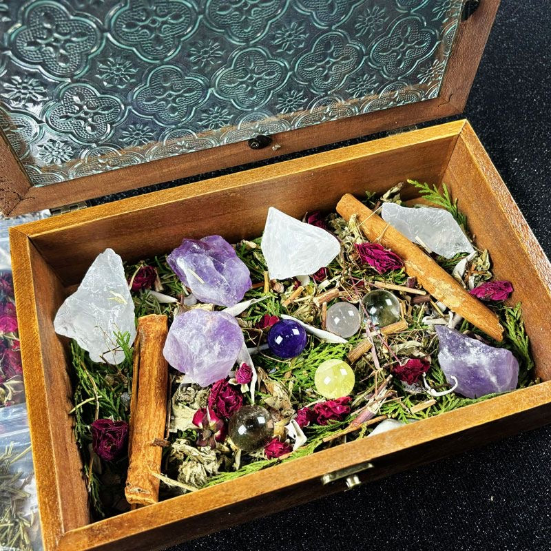 Sacred Herb Crystal Cleansing Kit – Purify, Energize, Restore