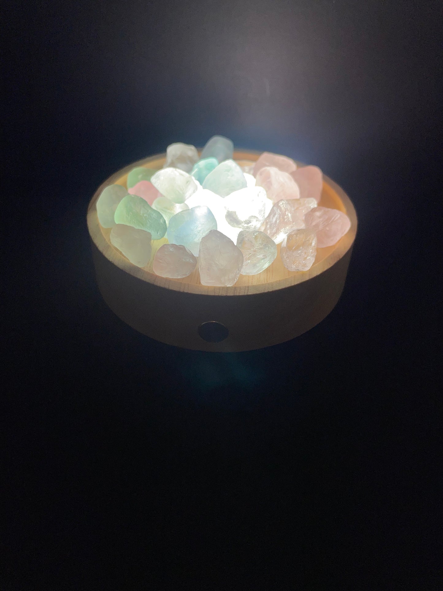 Wooden Crystal Lamp Base - LED Light Holder for Tranquil Ambiance